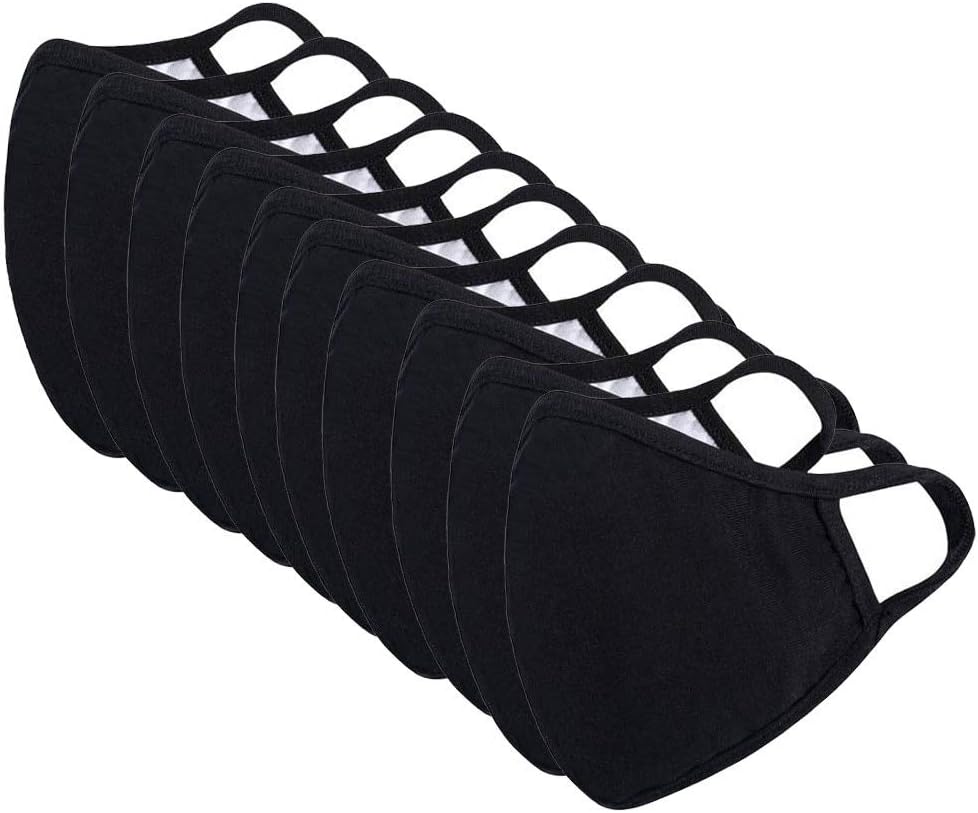 Cycling Face Mask - 10pcs Mouth Mask Black Cotton Dustproof and Nose Protection Blend Face Mouth Mask Fashion Reusable Masks for Man Woman Dropship