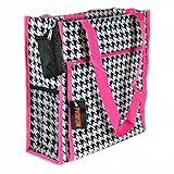 Houndstooth Pink Tote Bag Diaper School Lunch Dance Purse Gym Cheer Shopping HOT