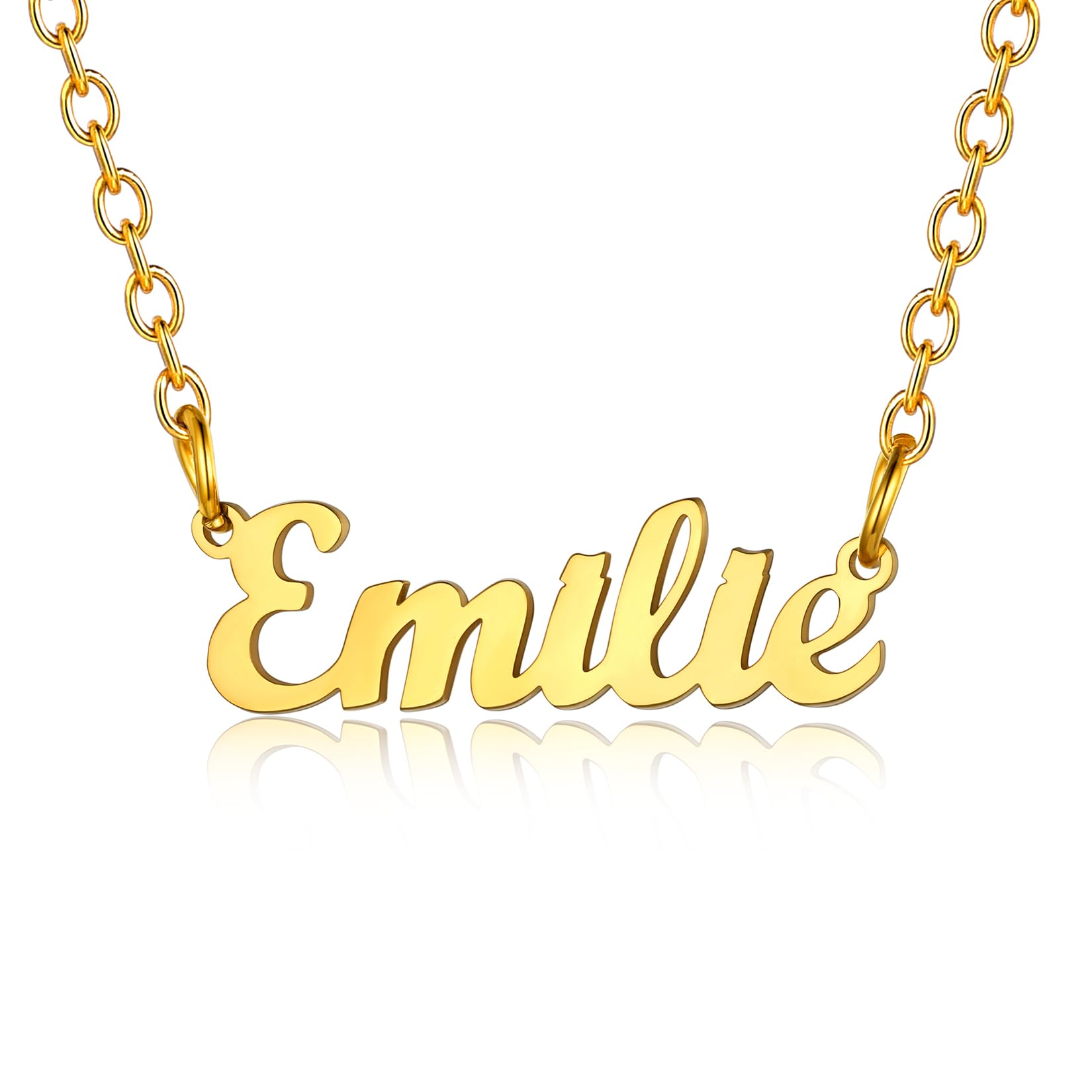 U7 Womens Pendant Custom Name Emilie Necklace for Women — image 1