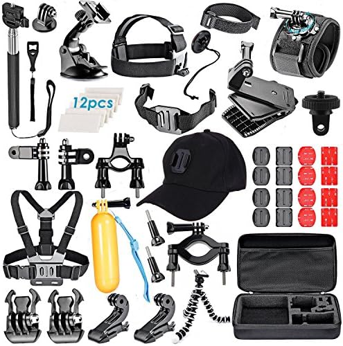 VanteexPro 58 in 1 Accessories Kit for Gopro Hero 6 5 4 3+ 3 2 1 AKASO EK7000 Camera Outdoor Sports Accessories Bundle Pack