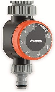 Gardena Bewässerungsuhr: Zeitschaltuhr für Wasserhähne 26.5 mm (G 3/4) oder 33.3 mm (G1), flexible Bewässerungsdauer (5-120 min), leichtes Anschließen dank Schnellstecksystem (1169-20)
