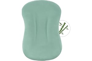 FUNUPUP Baby Lounger Cover Compatible with Snuggle Me Lounger, Rayon Made from Bamboo Infant Lounger Pillow Cover for Newborn, Removable Elastic Newborn Lounger Cover,Green