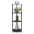 Furinno 12078EX/BK Turn-n-Tube Multipurpose 4-Tier Corner Shelf, Espresso/Black