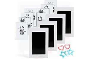 Scotamalone Baby Inkless Handprint Footprint Ink Pads Small Pet Paw Print Ink Kits 4 Packs Medium Size Black