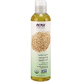 NOW Foods Solutions, Organic Sesame Seed Oil, 100% Pure Moisturizing Oil for Skin and Hair, with Vitamins, Minerals and Phytonutrients, 8-Ounce