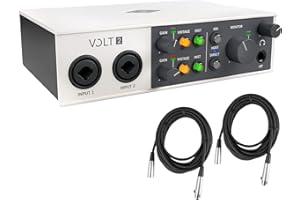 BRISKDROP Universal Audio Volt 2 USB Audio Interface - Bundle with 2 XLR Cables