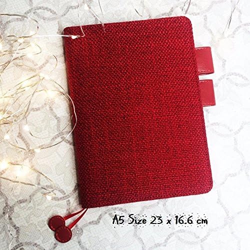 A5 Size Cover for Hobonichi Planners Red Fabric Cover Japanese Notebook Christmas Gift