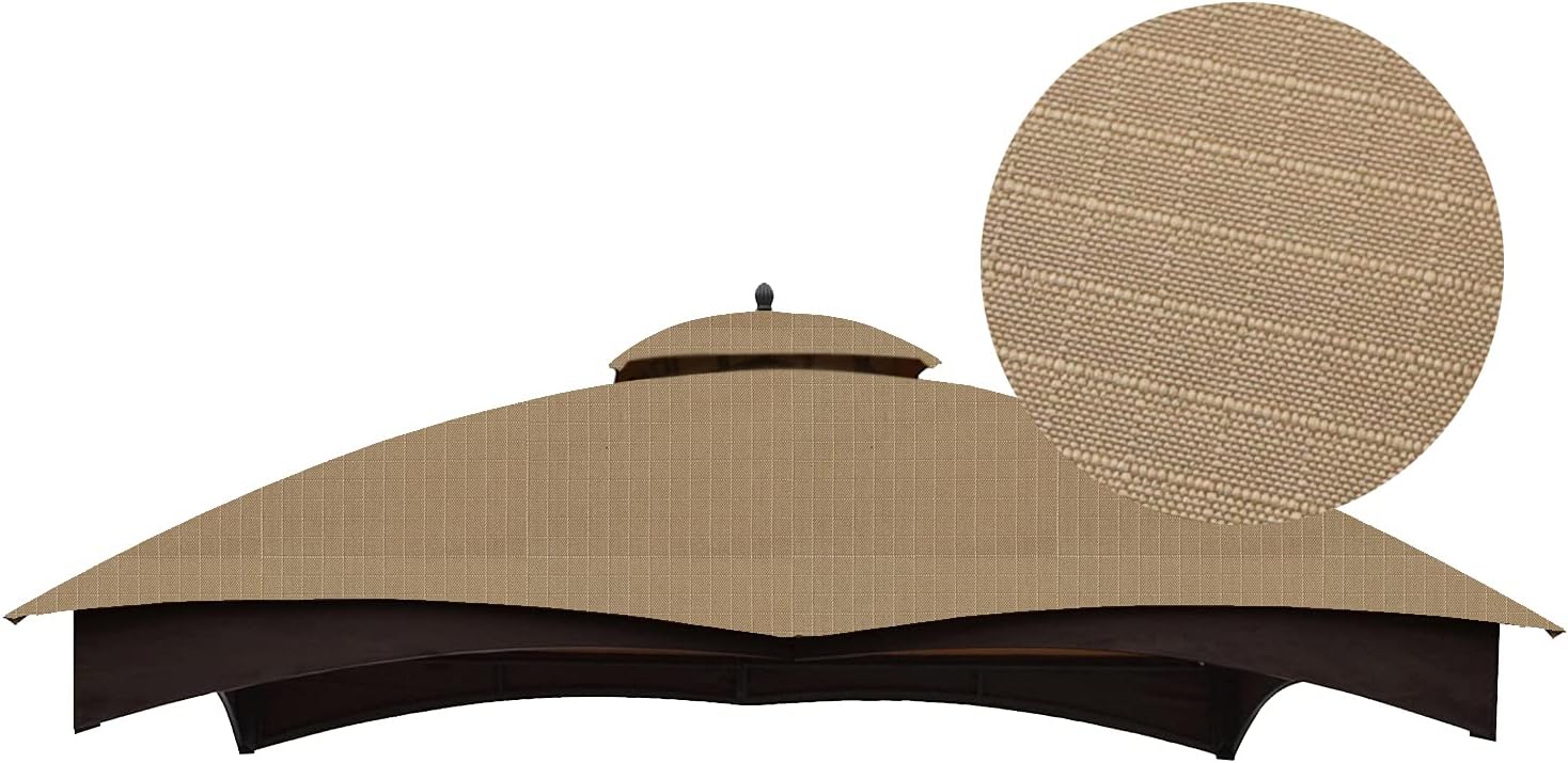 ABCCANOPY Riplock 350 Replacement Canopy, Top Cover for Lowe's Allen Roth 10x12 Gazebo #GF-12S004B-1(Beige)