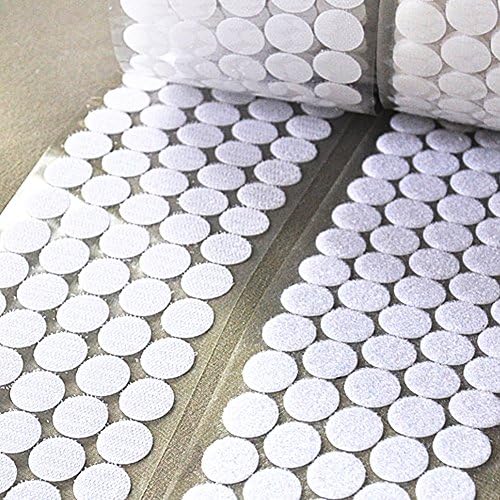 YOUNING 400pcs adhesive 0.78in Diameter Sticky Back Coins Hook &amp; Loop Self Adhesive Dots Tapes (White)