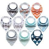 Lot De 16 Bavoirs Bébé Bandana SLOSH - Coton Doux Pour Naissance Fille Garçon 0-36 Mois