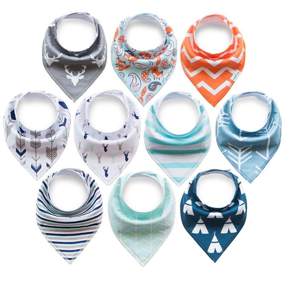 Baby Bandana Drool Bibs, for Boys and Unisex 100 Organic Cotton