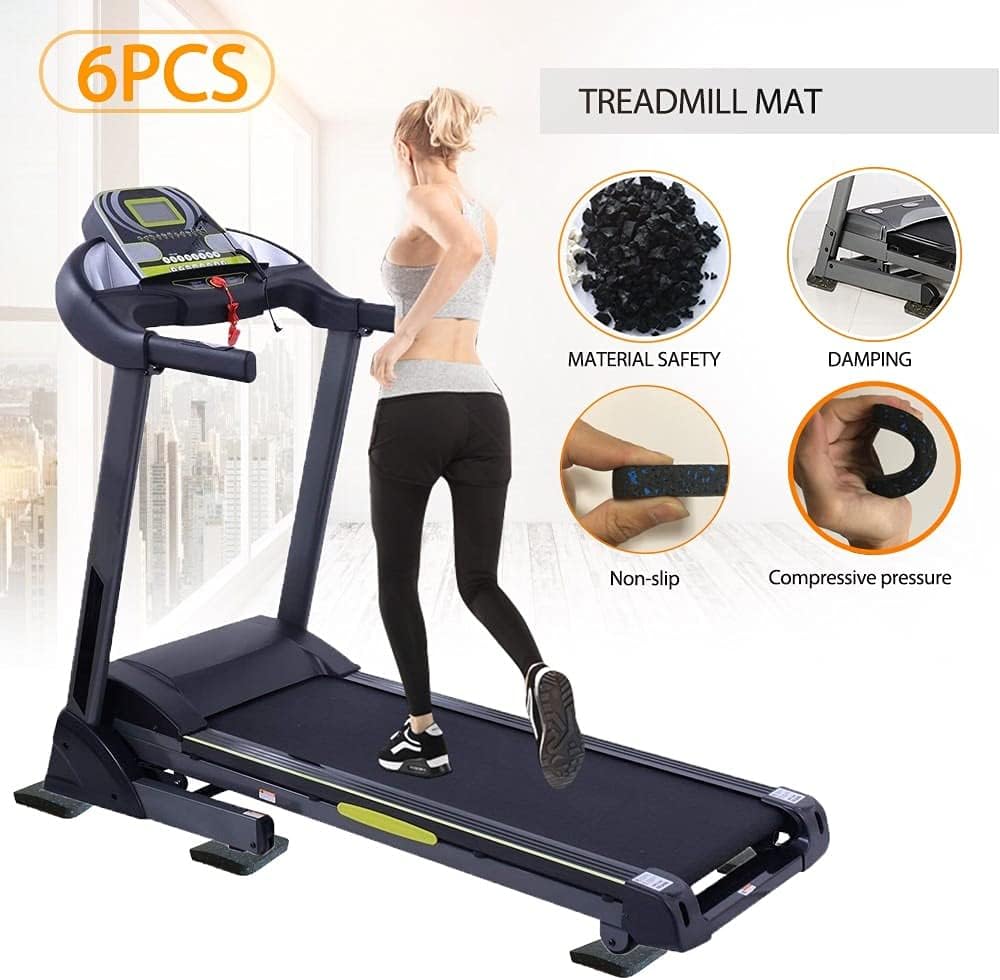 BestXD Treadmill Mat, Pads, Exercise Equipment Mat with High Density Rubber (3.94 X 3.94 X 0.5 inch) (6 PCS): Sports & Outdoors