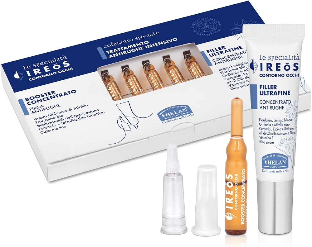 Helan IREOS Anti-Wrinkle Skincare Set - Eye Cream Filler & Face Serum Vials -