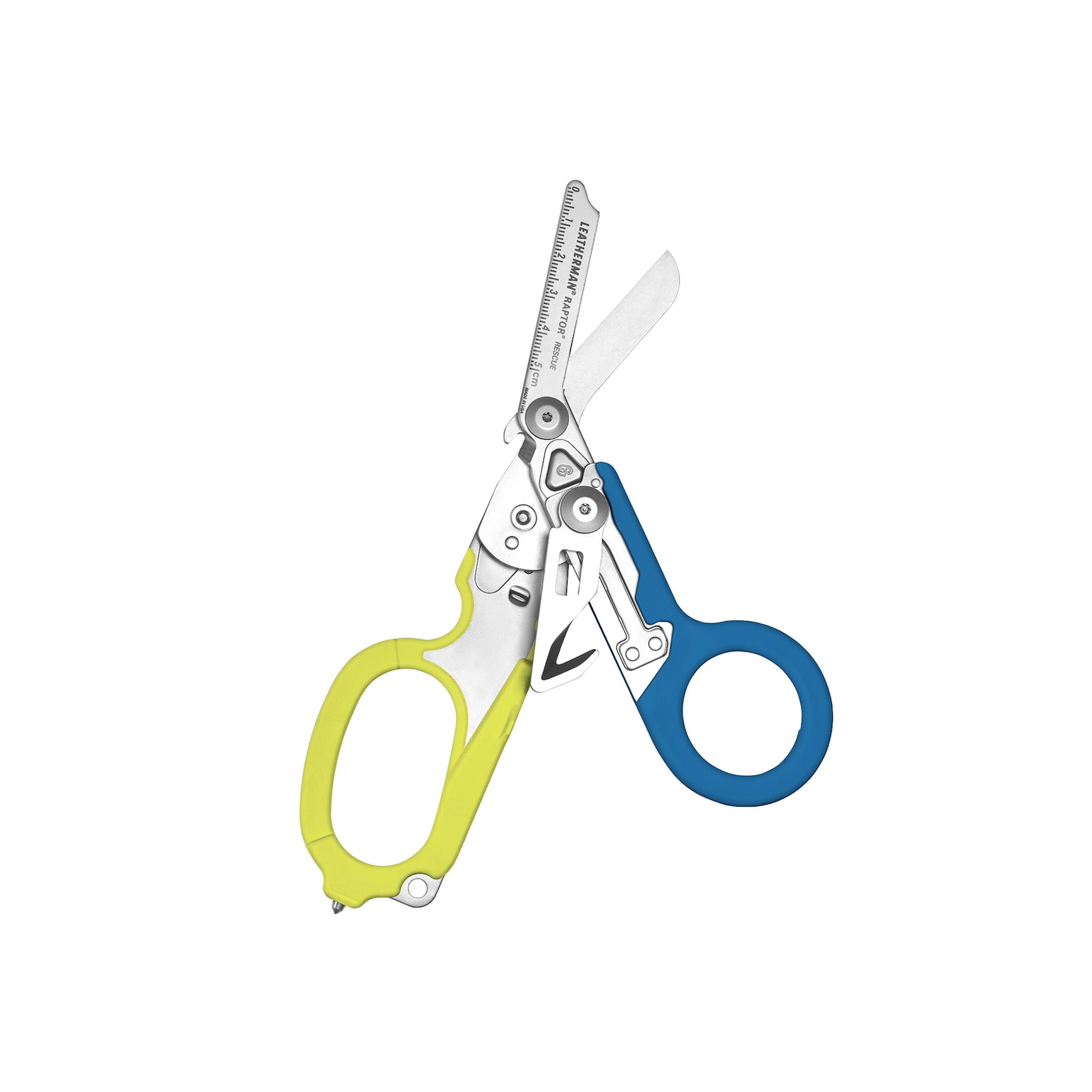 Leatherman Raptor Rescue - Emergency Response Folding Shears with Strap Cutter & Glass Breaker, Blue/Yellow with Utility Holster