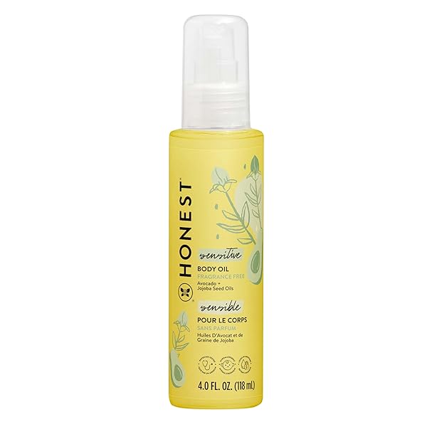 THE HONEST COMPANY FRAGRANCE FREE MOISTURIZING BODY OIL | NOURISH + SOOTHE BABY’S SKIN | PLANT-BASED, HYPOALLERGENIC, VEGAN | 4.0 FL OZ