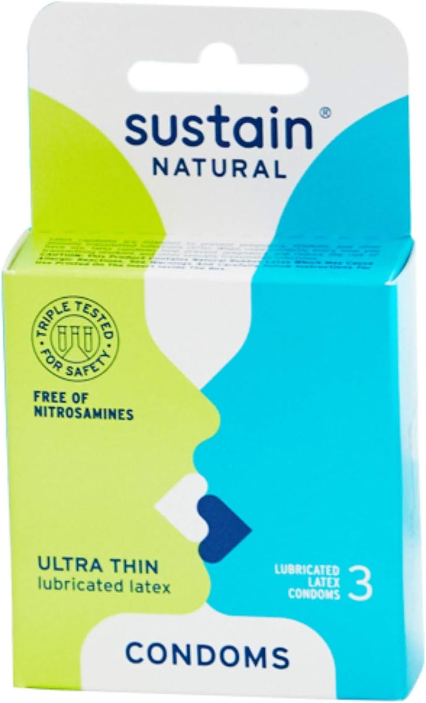 SUSTAIN Lubricated Latex Ultra Thin Condoms 3 Condoms Amazon.co.uk