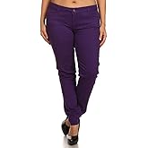 JC Jeans Womens Plus Size Twill Pants Stretch High Waist Skinny Leg JC-1150P (18, Purple)