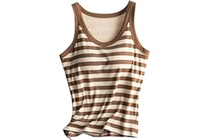 Gaexia Built in Bra Tank Tops for Women Loose Fit Summer Casual Flowy Cami Tops Adjustable Spaghetti Strap Solid Color Vest