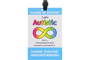 LUAATT Autism Safety Tag Card,Autistic Please Be Patient,Autism Medical Id Tag for Wagon/Strollers Devices
