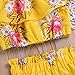 Toddler Baby Girl Floral Halter Ruffled Outfits Set Strap Crop Tops+Short Pants 2 PCS Clothes Set