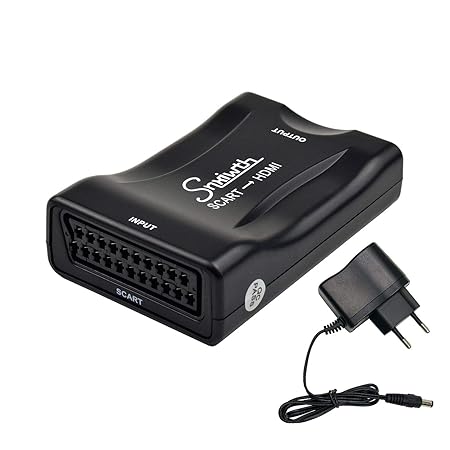 Scart zu HDMI Konverter, Snxiwth Scart auf HDMI Konverter 1080P HD Composite Video HD Stereo Audio Adapter für HDTV STB VHS X
