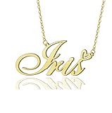 AOLO Iris Heart Name Necklace 18k Gold Plated
