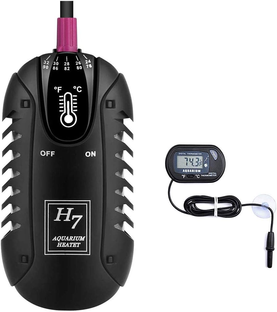 MQ Mini Aquarium Heater 200W Betta Fish Tank Heater with LCD Digital