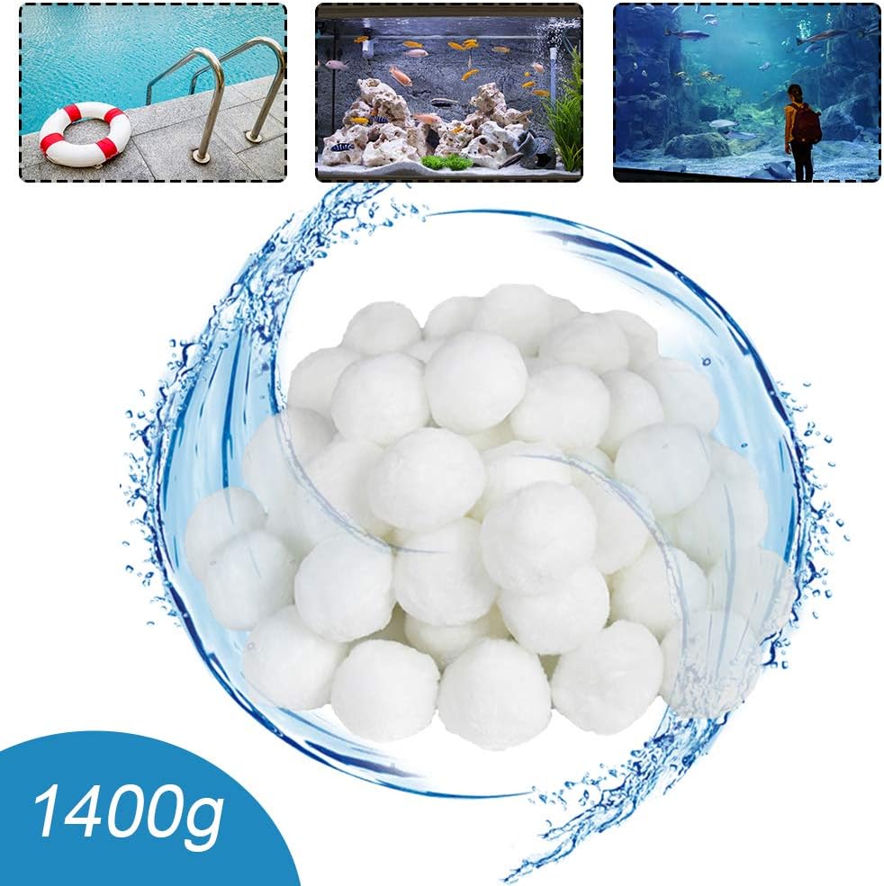 Aufun Filter Balls Filterbälle Filtermaterial mit 1400g ersetzen 50kg Filtersand Zubehör für