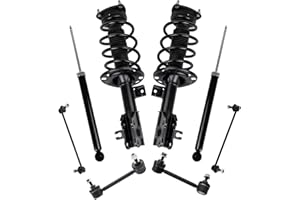 TRQ Front and Rear Suspension Kit Complete Strut & Coil Spring Assembly Shock Absorber Sway Bar Stabilizer Link Compatible with 2014-2017 Mazda 6