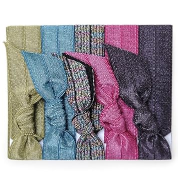 Rainbow Glitter Emi Jay Ribbon Hair Ties Amazon Co Uk Health
