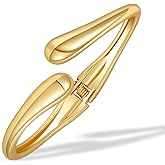 DURUILY Gold Chunky Bangle Bracelet for Women Adjustable Twist Cuff Design Tarnish-proof Stackable Jewelry Gift