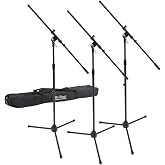 OnStage On-Stage MSP77033 Euroboom Microphone Stands with Travel Bag, 3 Pack