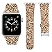 iiteeology Bling Band Compatible with Apple Watch Band 41mm 40mm 38mm, Leather Glitter Band for iWatch Series 9/8/7/6/5/4/3 - Gold
