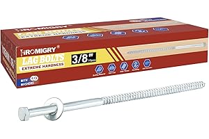 HROMIGRY 3/8" x 10" Lag Bolts (10 Pcs) 3/8 inch Lag Screws for Wood, Heavy Duty Hex Head with Washers, Zinc Plated