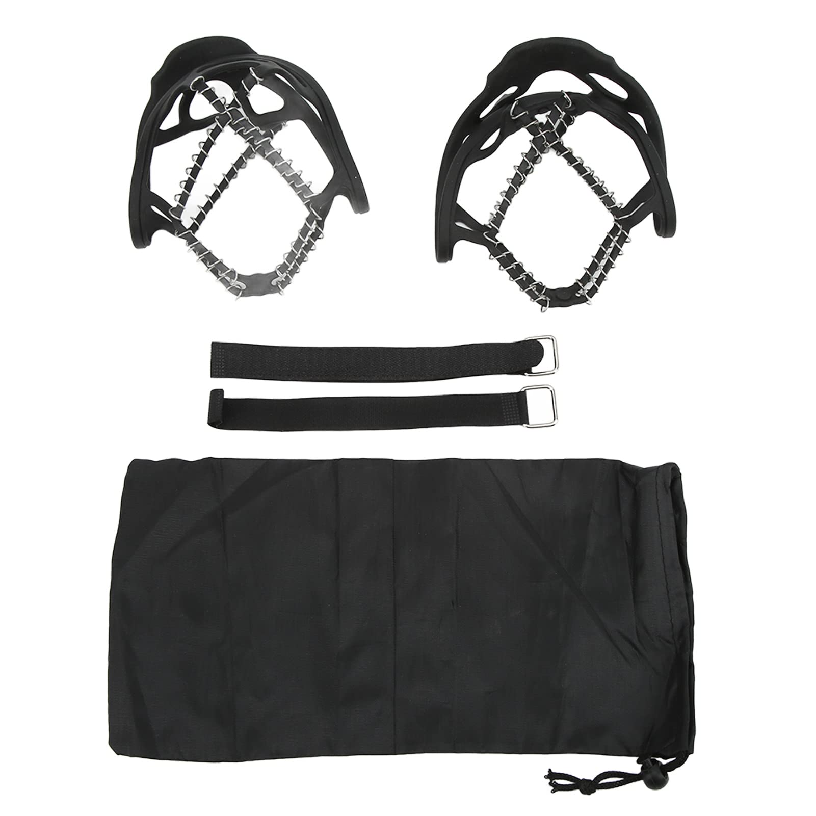 HERCHR Spring Crampons, 1 Pair Spring Ice Crampon Shoe Covers Anti Slip Walk Traction Cleats Winter Snow Boots Shoe Cover Clips for Walking on Snow Ice(L)