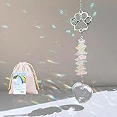 Dog Memorial Suncatcher Colorful Sunlight, Loss of Dog Pet Sympathy Gift, Rainbow Impressions for Pet Loss, Thoughtful Dogs and Cats Remembrance, Bereavement Gifts 4.5cm Pet Paw