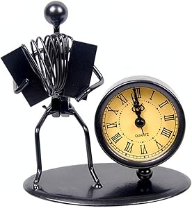 Western Style Clock Watch Iron Art Music Figure~Home Office Desk Decor Gift (C64 Accordion)