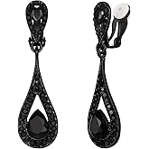 EVER FAITH Women's Rhinestone Crystal Chandelier Dual Teardrop Dangle Earrings for Women, Prom Bridal Wedding Jewelry