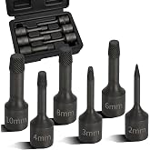 JEUCLEL 6PCS 3/8&rdquo; Drive Impact Wedge Proof Extractor Set, Bolt Extractor Kit