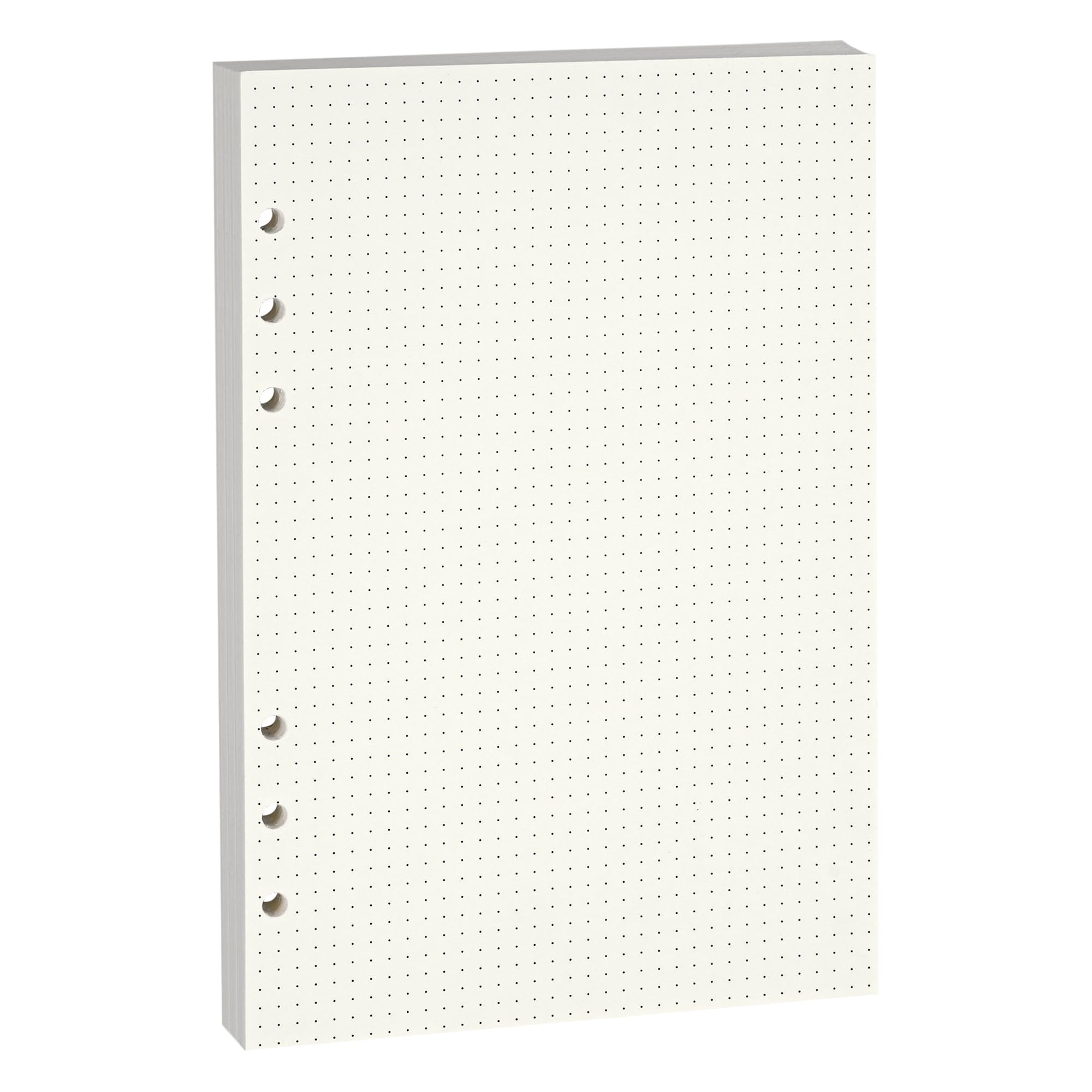 A5 6-Hole Loose-Leaf Paper (80 Sheets, 100GSM, Beige) - Ideal for Note-Taking, Office Work, Journaling, Art Projects, and More - Fits A5 6-Ring Binders,Double-Sided with No Bleed-Through