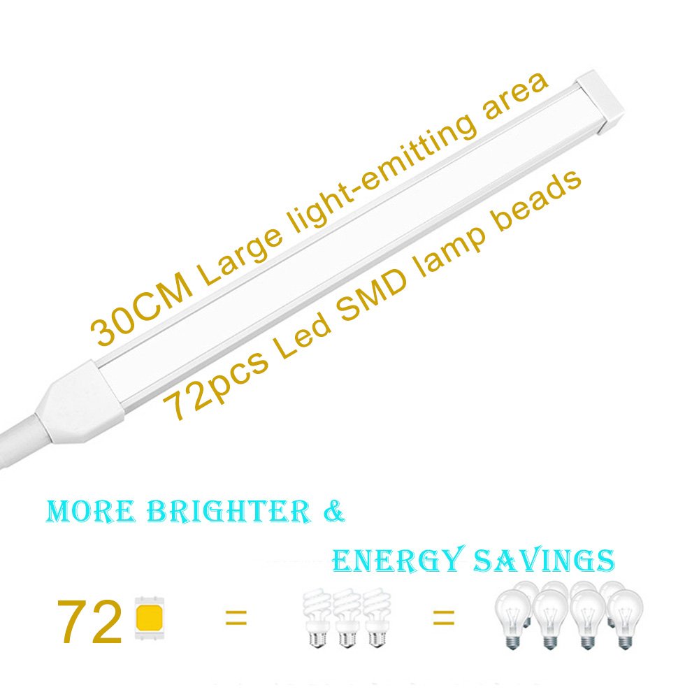 LED Floor Lamp Standing Reading Lamp, Dimmable Gooseneck Clip-on Lamp (4 Color Modes, 8W, Floor Light for Living Room, Bedroom, Office) White