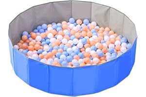 OMNISAFE 47x15.7Inch Big Kids Ball Pit Without Balls, Foldable & Portable & Reusable Balls Pit for Toddlers, Play Pit for Dog, Indoor & Outdoor Use, Oversized(Dark Blue)
