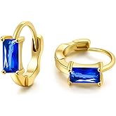 Small Gold Hoop Earrings for Women 14K Gold Plated Hoops Tiny Hypoallergenic Cubic Zirconia Cartilage Huggie Hoop Earrings for Women