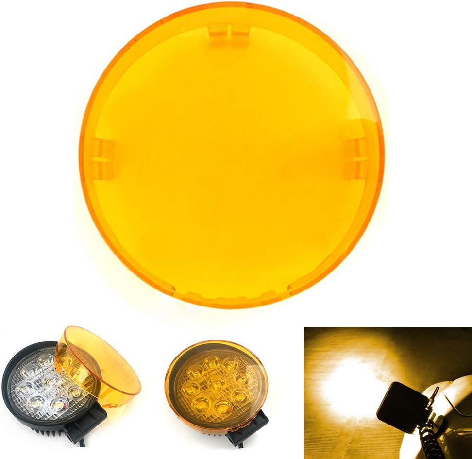 Work Light Lens Cover,1Pc Round Work Lamp Clear Yellow Lens Cover Flood