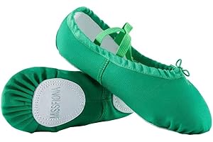 missfiona Women Canvas Ballet Slippers Dance Shoes Adult Practice Yoga Flat Belly Shoes