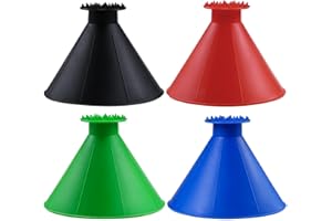 DuyaJoinX 4 Colors Magical Ice Scrapers for Car Windshield, Snow Scraper Round with Funnel, Cone-Shaped Car Snow Remover, Car Window Cleaner for Ice & Snow, Car Accessories, Gift for Xmas