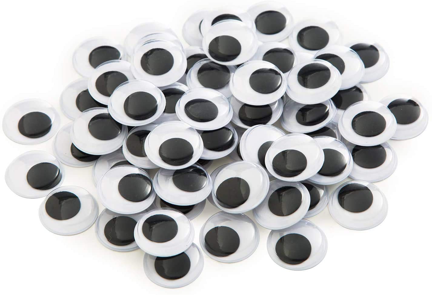 3 Ace Crafts Peel and Stick Wiggle Eyes - Assorted Sizes Self-adhesive Googly Eye Stickers - Big Round Moving Wobbly Craft Eyes for DIY Scrapbooking, and Decoration, Pack Of 100
