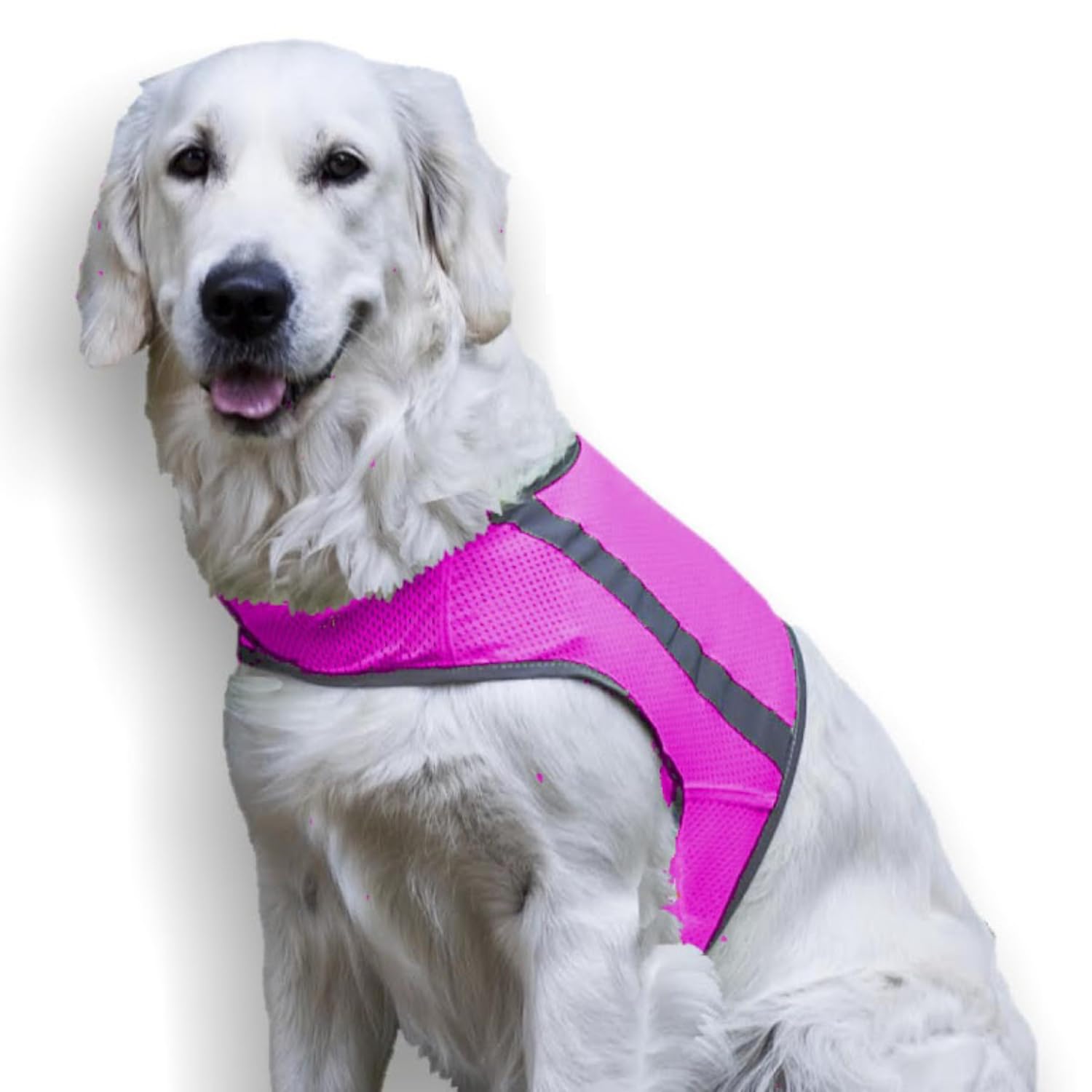 FinNero ATTE Dog High Visibility Attention Vest, Safety Reflective Vest (pink, 3XL)