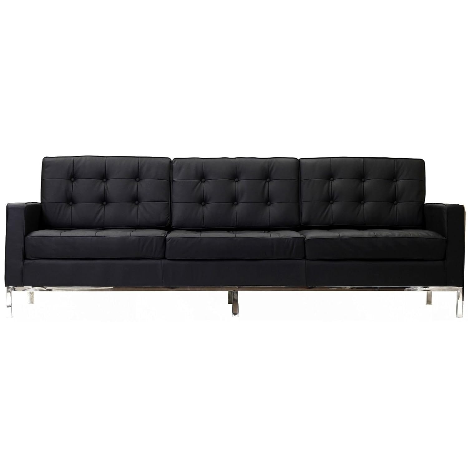 15 Best, High Quality Genuine, Real Leather Sofa Couches, in Black
