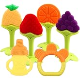 Baby Teething Toys 6 Packs BPA Free Silicone Baby Teethers, Freezer Safe Organic Infant Teething Toys Soft &amp; Textured for Natural Brain Development